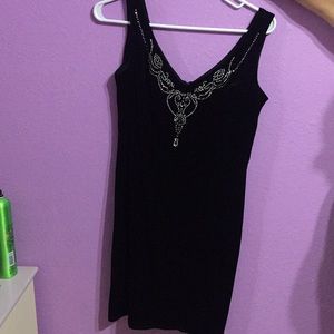 Black velvet cocktail dress